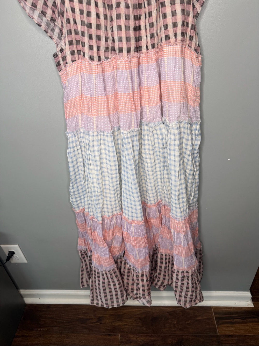 Free People Something Real Patchwork Plaid Tiered Maxi Dress - Picture 8 of 12